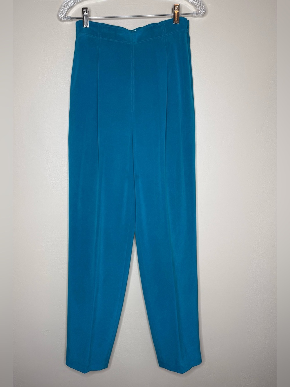 Dana Buchman Silk Teal High-Rise Tapered Pants Lined Size 6